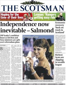 First edition of the Edinburgh-based Scotsman newspaper, published
