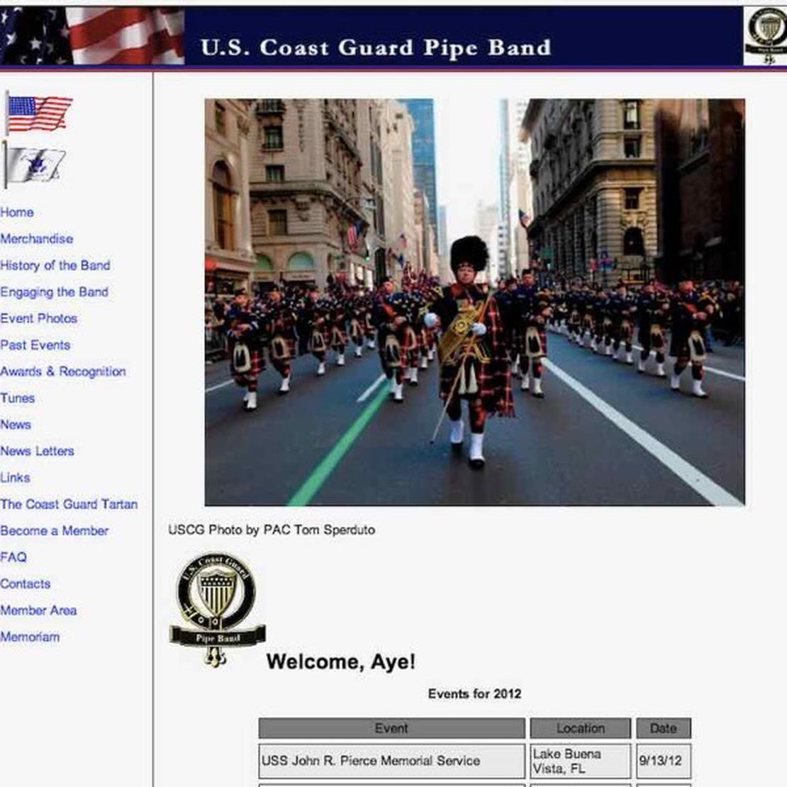 u.s coast guard pipe band