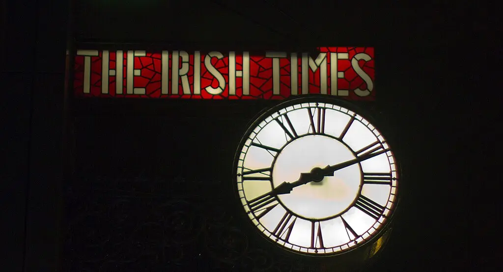First publication of The Irish Times