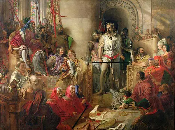 William Wallace, Scottish patriot, hanged, disemboweled, beheaded, and quartered in London