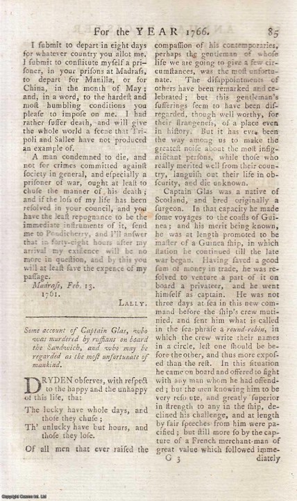 Four pirates are found guilty of murdering on the high seas Captain Cochrane & Glas