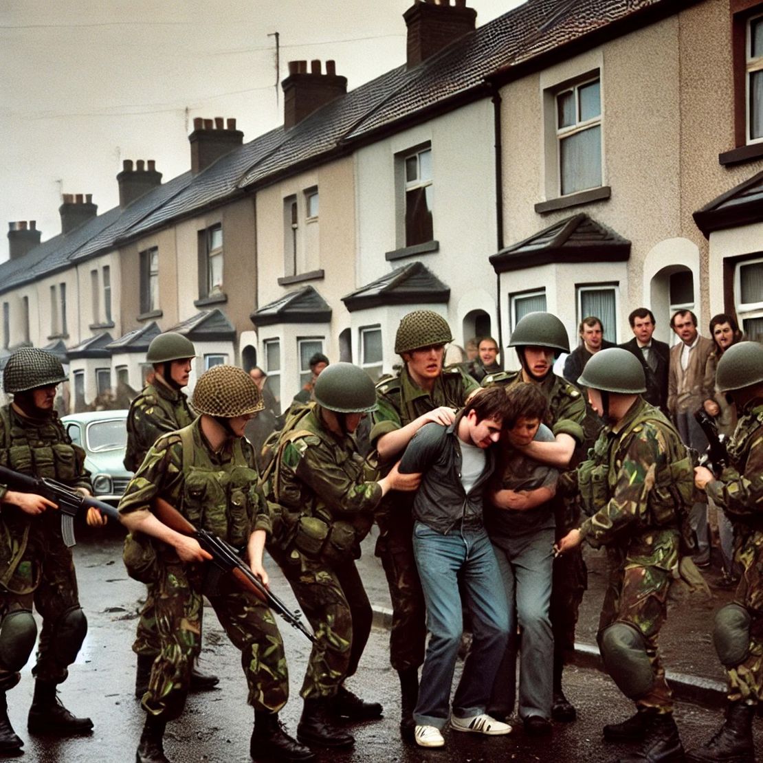 Indefinite Internment Without Trial or Charge instituted by England in six counties of Northern Ireland.