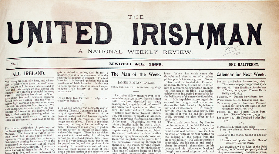 First issue of United Ireland, Parnellite weekly